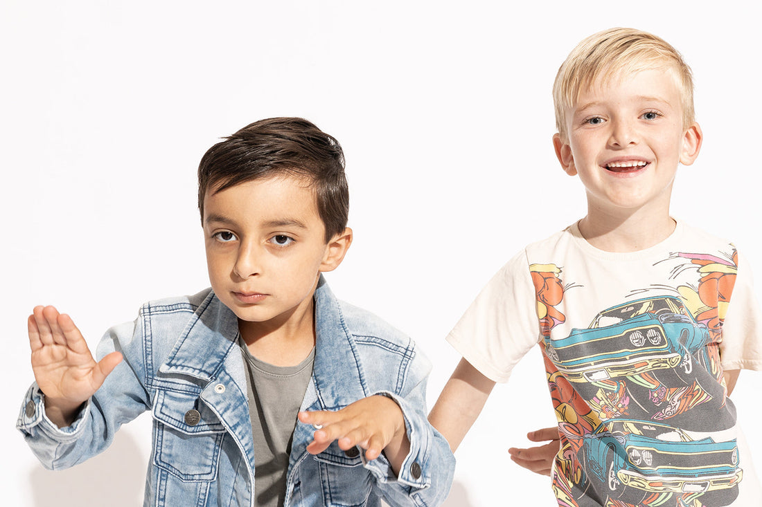 2 boys with textured short haircuts at Little Herberts Perth