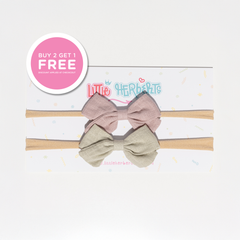 Little Herberts Linen Bow Headbands (Pack of 2)