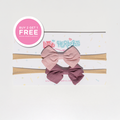 Little Herberts Linen Bow Headbands (Pack of 2)