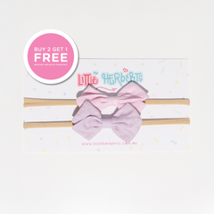 Little Herberts Linen Bow Headbands (Pack of 2)