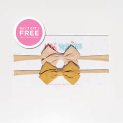 Little Herberts Linen Bow Headbands (Pack of 2)