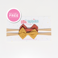 Little Herberts Linen Bow Headbands (Pack of 2)