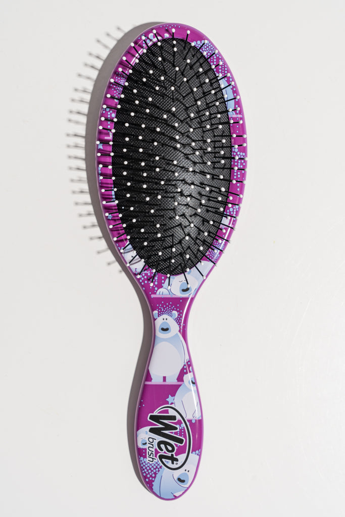 Wet Hairbrush - Purple Polar Bear - Large